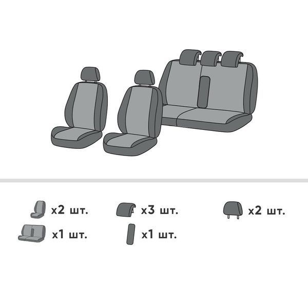 Чохли на сидіння Citroen C3 Picasso 2008 - 2012 Мінівен EMC-Elegant Vip Elite EMC-VP001-687-1 фото